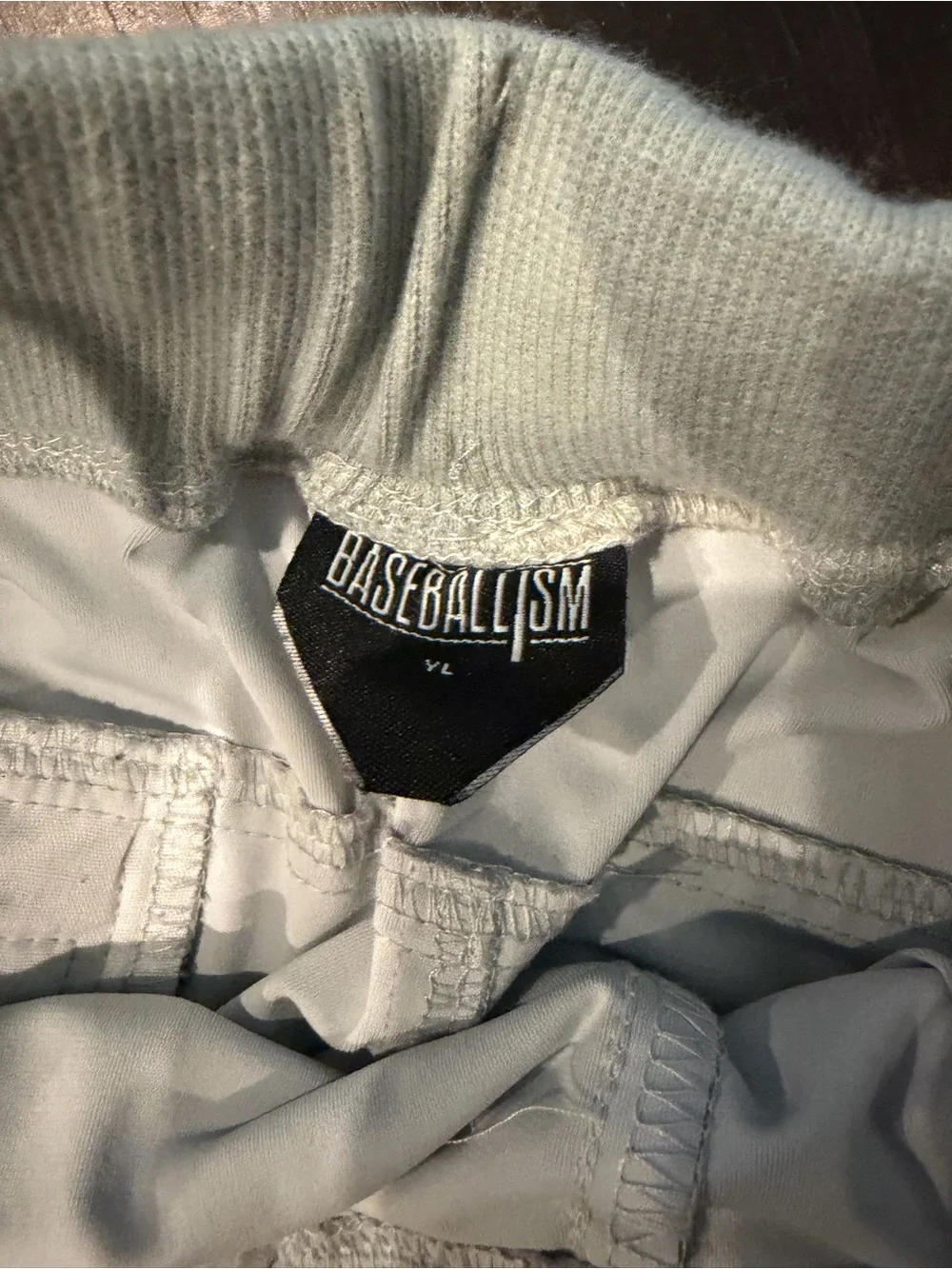 Baseballism Youth Large Performance Jogger Pants Gray Flag Man Baseball YL